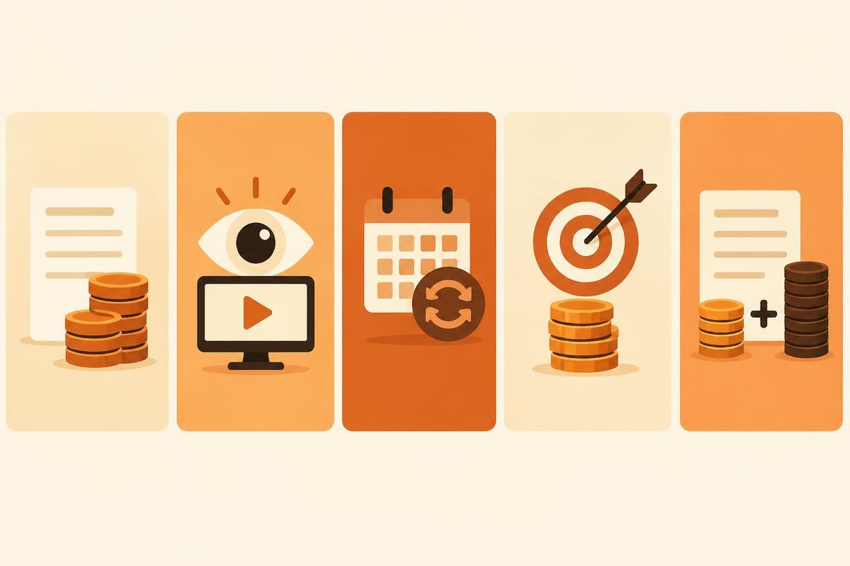 Five creator pricing models side by side