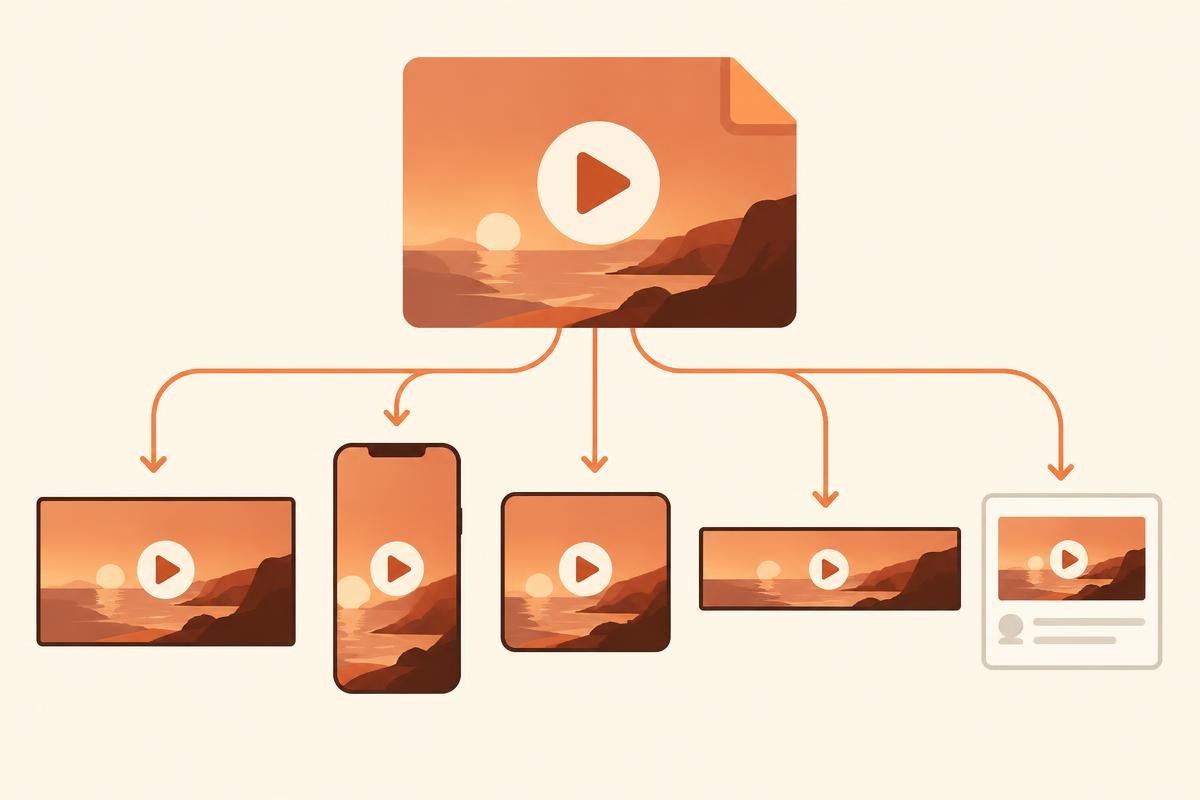 One launch video cut into five formats for different channels