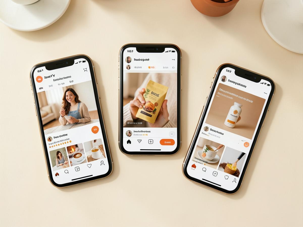 Short-form creator videos playing on phones