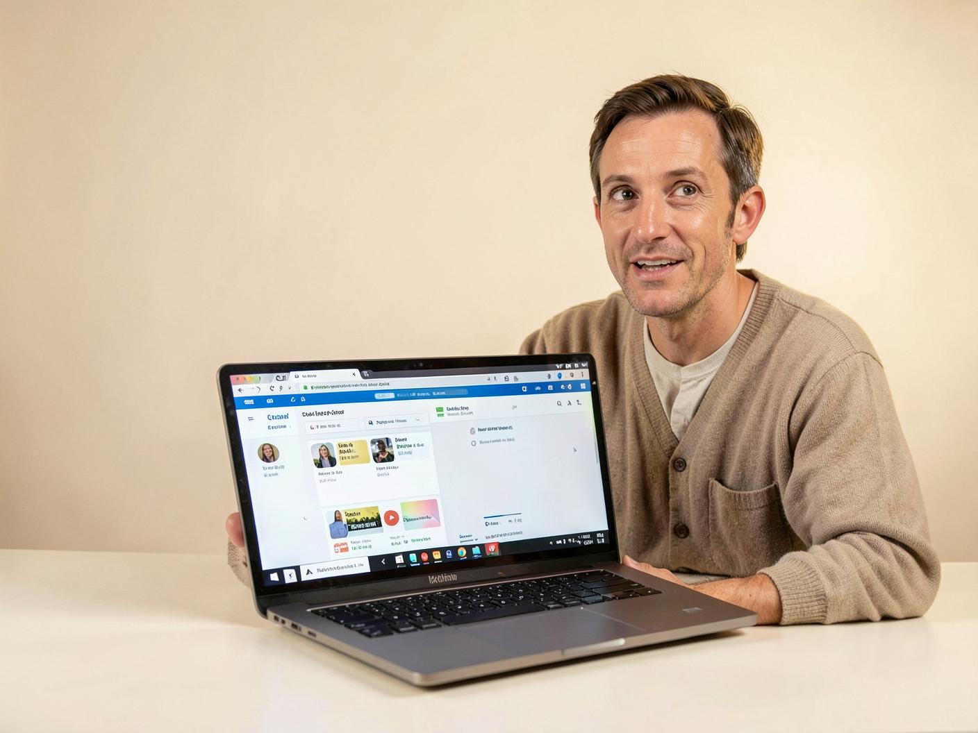 Creator recording a short product walkthrough of a web app on a laptop